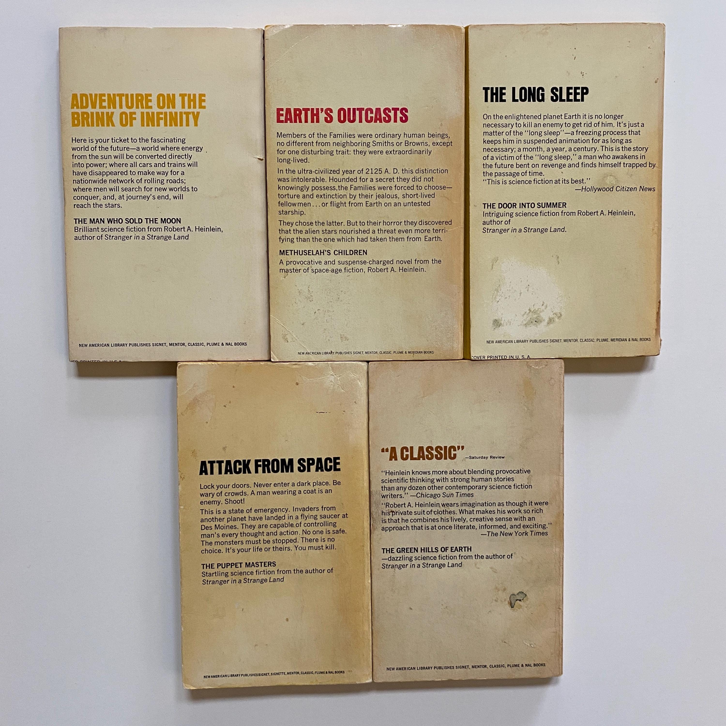 Robert Heinlein Psychedelic Cover Art 1950s Paperback 5 Lot of