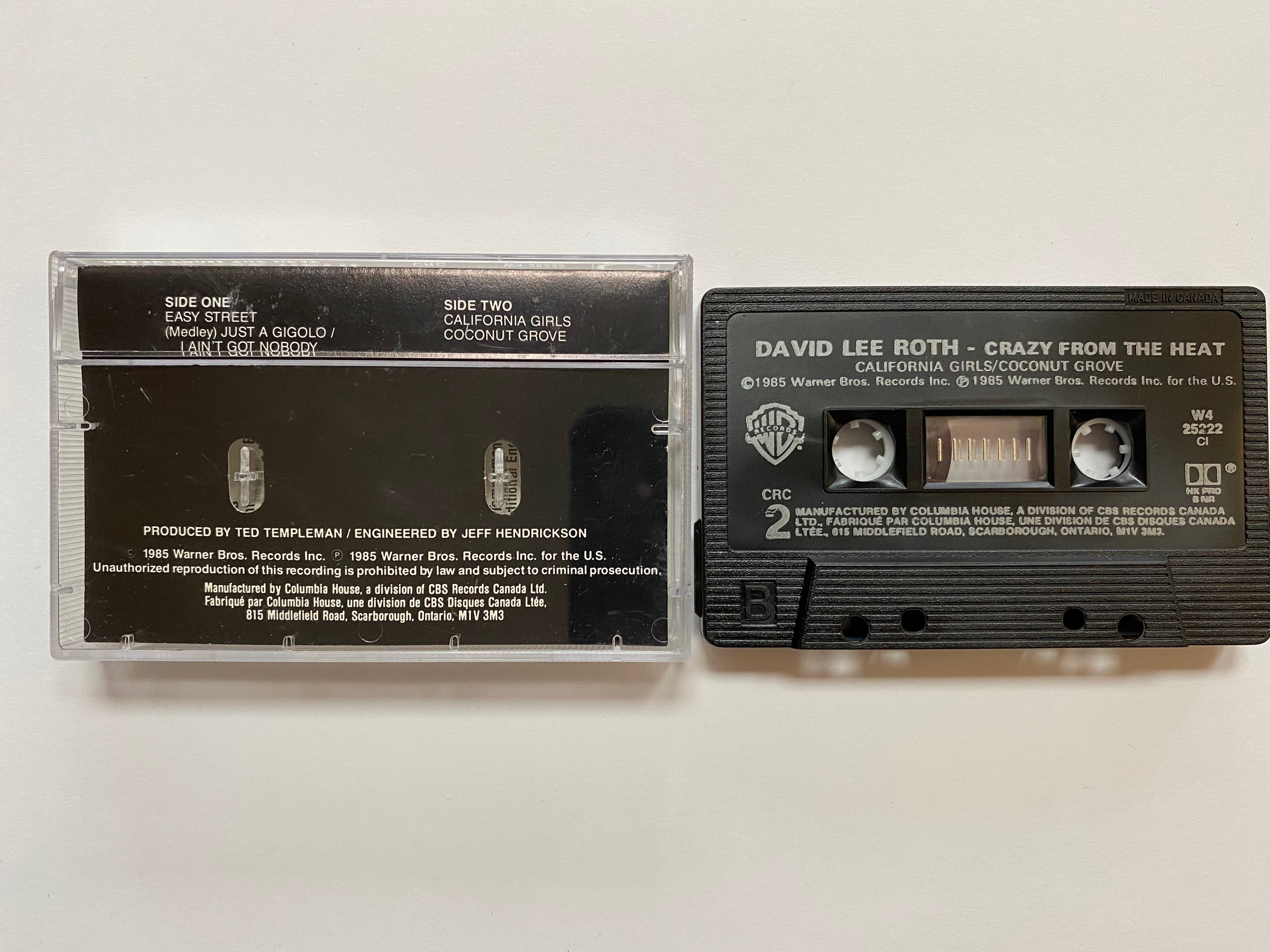 David Lee Roth - Crazy From the Heat 1985 / Vintage Cassette Tape