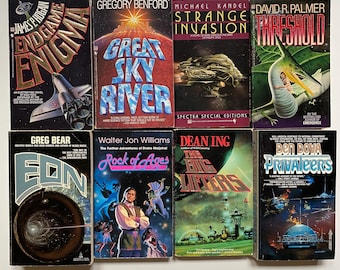 Bantam Spectra and Tor Science Fiction Collection 1980s-1990s Paperback Lot of 8 Books