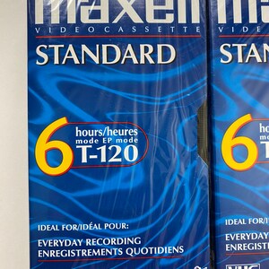 Maxell T-120 Lot of 4 VHS Video Tapes SEALED Blank Standard Grade Quantity of 4 New Old Stock image 3