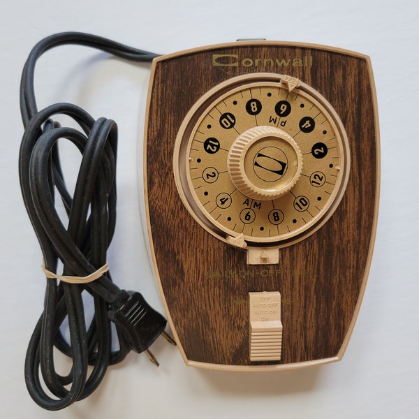Retro Light Timer Faux Wood Grain Cornwall 24 Hour Electric Tested Lighting Home Decor