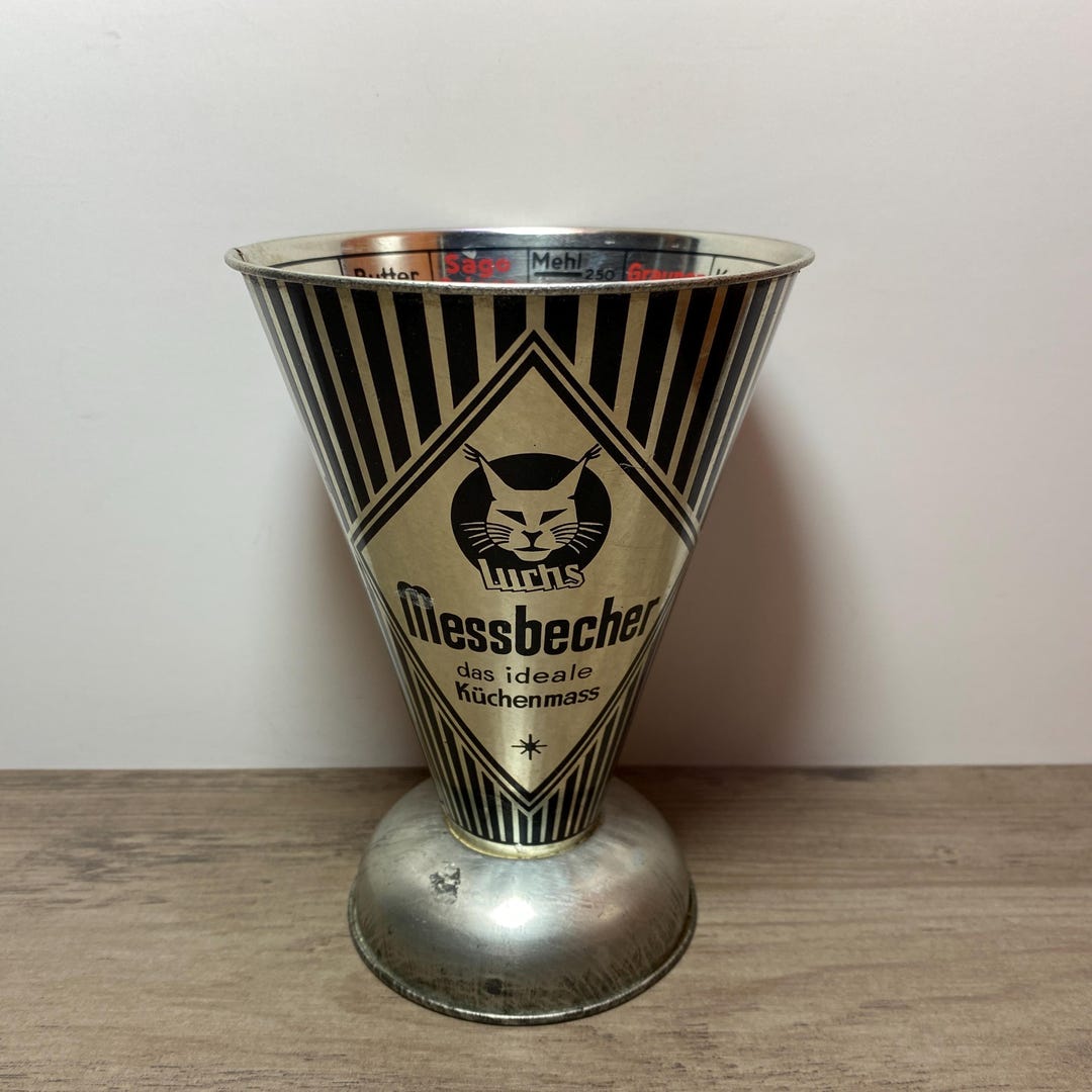Luchs Messbecher Measuring Cup Deco Cat Lynx Das Ideale Kuchenmass Made in West Germany Vintage Kitchen Tool