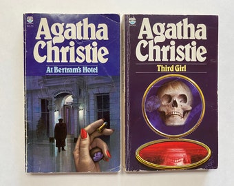 Agatha Christie 2 Book Lot At Bertram's Hotel and Third Girl Mystery 1980's Paperback Fontana Books Mystery Fiction