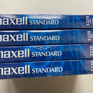 Maxell T-120 Lot of 4 VHS Video Tapes SEALED Blank Standard Grade Quantity of 4 New Old Stock image 2