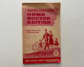 Healthful Living Digest Home Doctor Edition 1930s Paperback Booklet Vintage Wellness Secrets of Health