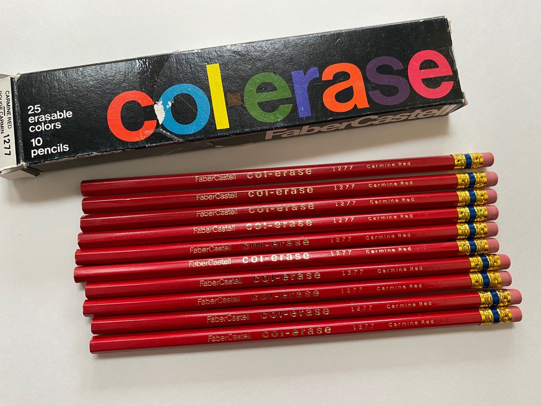 Faber Castell Col-erase Carmine Red Erasable Color Pencils Art Box of 12  New