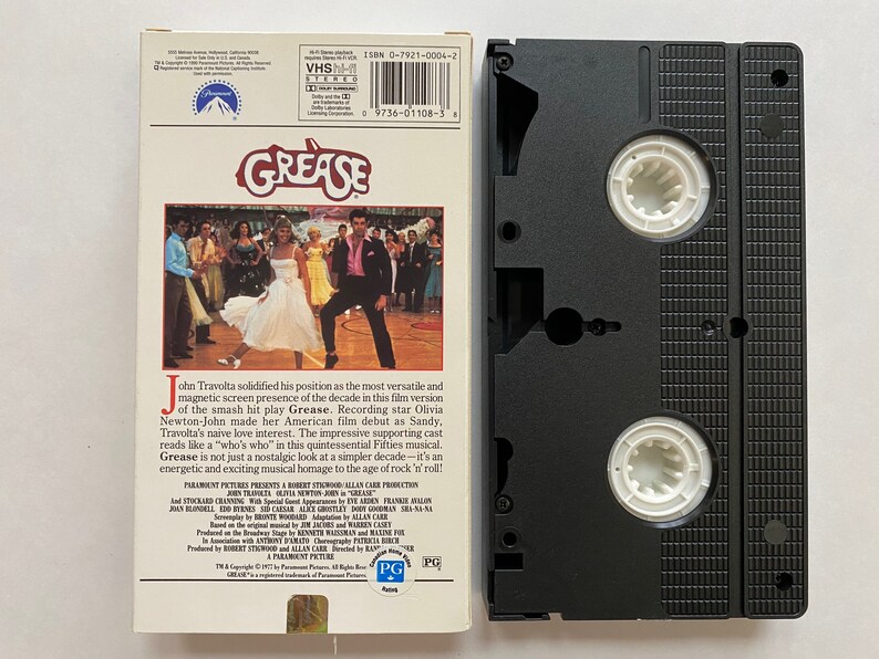 Grease 1978 VHS Video Cassette Tape Tested Working Etsy