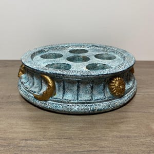 Celestial Tealight or Candle Holder | Vintage 90s Moon Sun & Stars Candle Stand | Six Tealights or Taper Holder | Boho Home Decor