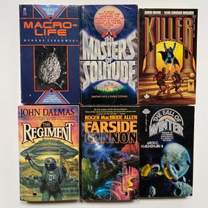 Baen Books and Avon Science Fiction Collection 1980s Paperback Lot of 6 Books