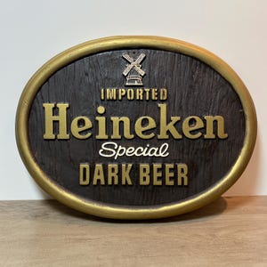 1981 Heineken Special Dark Beer Wall Plaque Van Munching & Co Vintage Foam Core Bar Sign