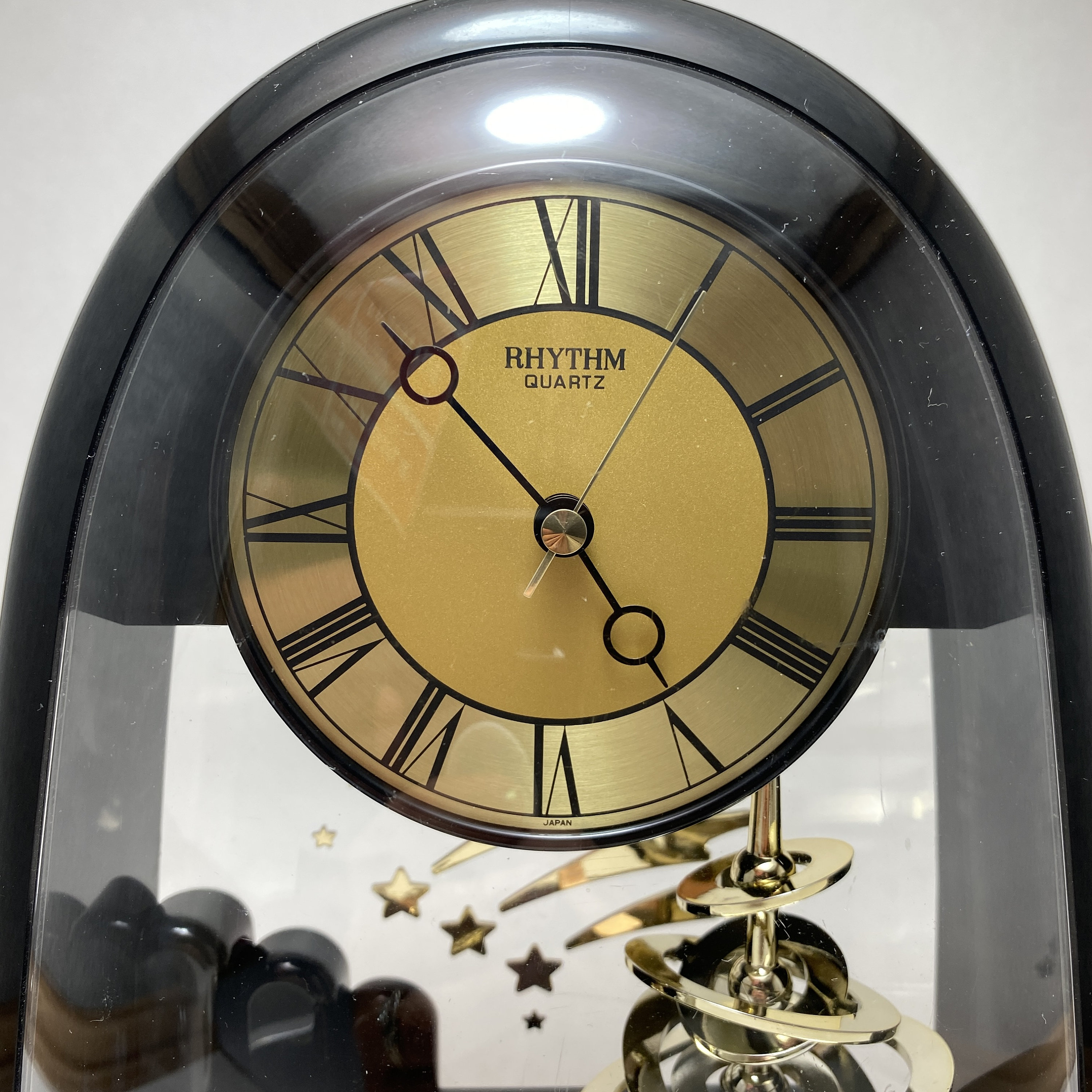Vintage 1980s Rhythm Quartz Celestial Motion Clock With Spinning