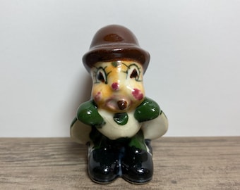 Jiminy Cricket Figurine Japan 3 Inch Porcelain Ceramic Vintage Home Decor
