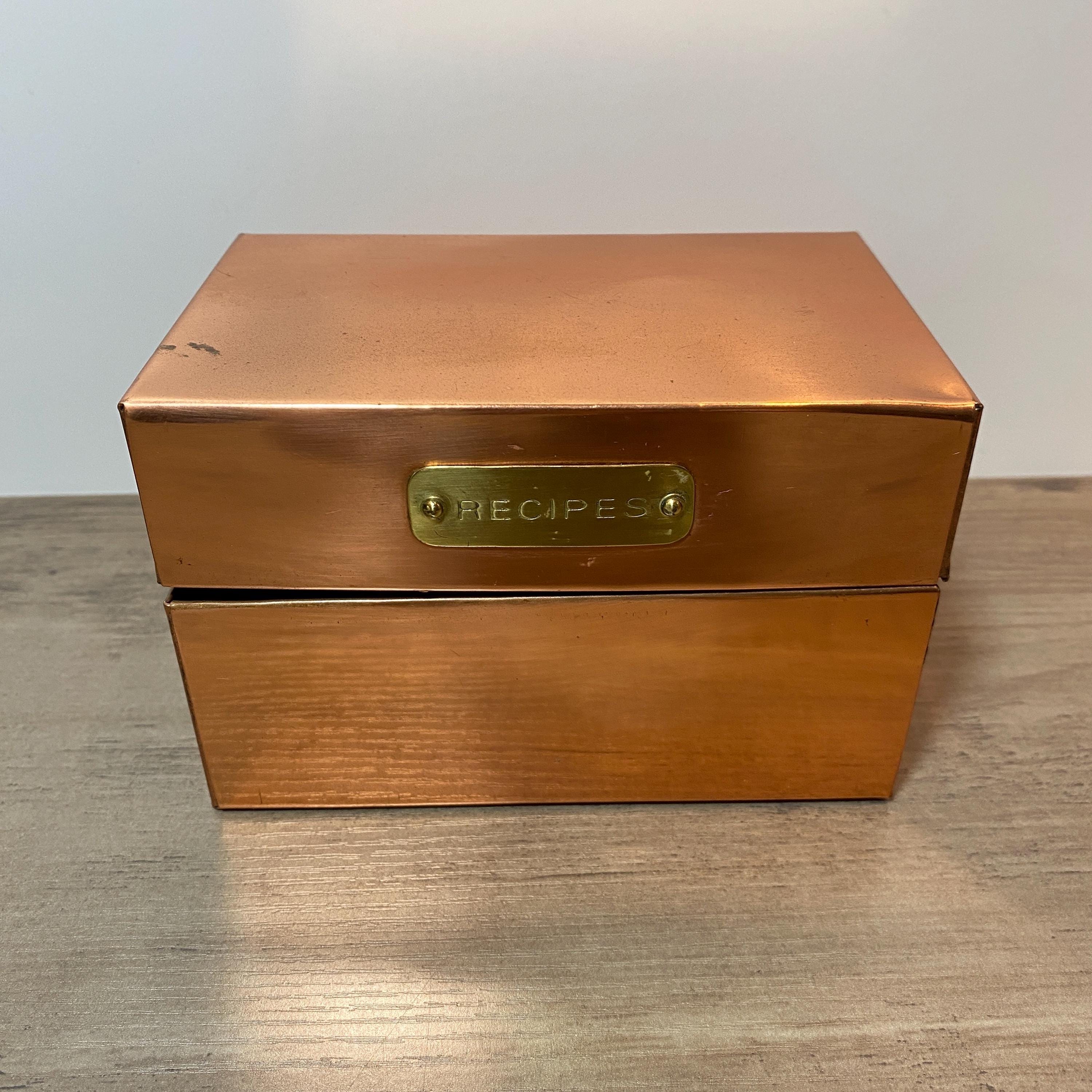 Vintage Copper Recipe Box With Brass Tag – No Recipe Cards