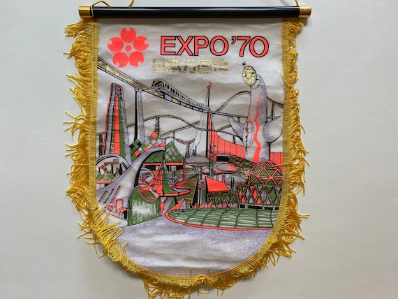 Expo '70 Osaka Japan Banner – Vintage 1970 World Exhibition Felt