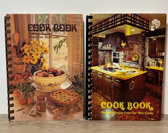 Cookbooks of Favorite Recipes by The Womens Missionary Fellowship & The Fraternal Order of Eagles Softcovers Comb Bound, Vintage Washington