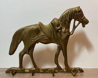 ヴィンテージ真鍮製馬＆蹄鉄フック：西洋風壁飾り3個セット - Etsy 日本