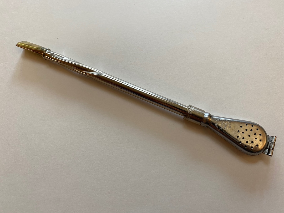 Yerba Mate Bombilla-rietje, 2 stuks, verwijderbare roestvrijstalen rietjes-filterlepel met 2 reinigingsborstels, herbruikbare metalen strolepel, cocktailroerder voor het drinken van losse thee