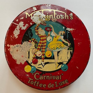 Mackintosh Carnival Toffee De Luxe Antique Storage Tin Home Decor