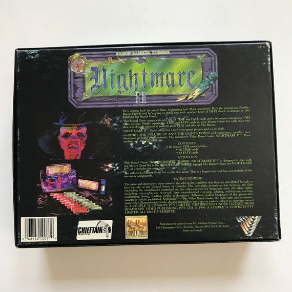 Nightmare Video Board Game & Nightmare 2 II Sequel COMPLETE VHS Horror