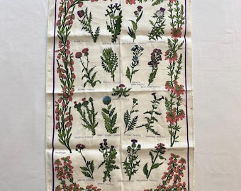 Thistles by Linanne リネンコットンティータオル スコットランド産シスルベルヘザー 壁掛け ヴィンテージ ホームデコレーション