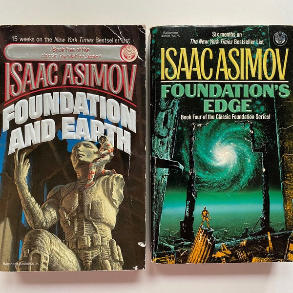 Isaac Asimov Foundation and Earth 1983 & Foundation's Edge 1986 Paperback Books Science Fiction