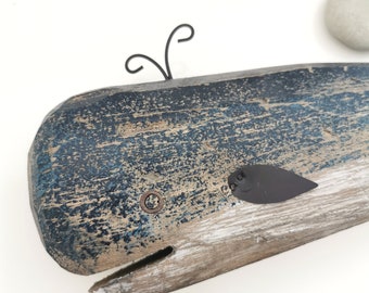 Maritime wooden whale, wooden whale, driftwood look whale, maritime decoration,