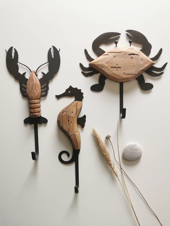 crab fish hooks Futaba Carbon Steel Fishing Hook these hooks add a noticeable accent without taking up much wall space Nautical Coat Hook in the