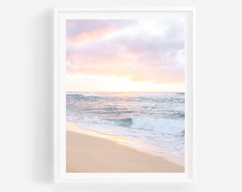 O'ahu North Shore Sunset Beach Photography Print: Hawaii Wall Art