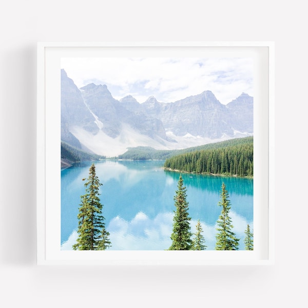 Moraine Lake, Banff National Park, Canadian Rockies, Square Landscape Print, Mountain Wall Art, Nature Photography