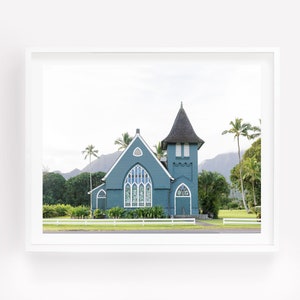 Hanalei Bay Church, Kauai Print, Hawaii Photography, Hawaii Wall Art, Kauai Photography, Hawaii Poster
