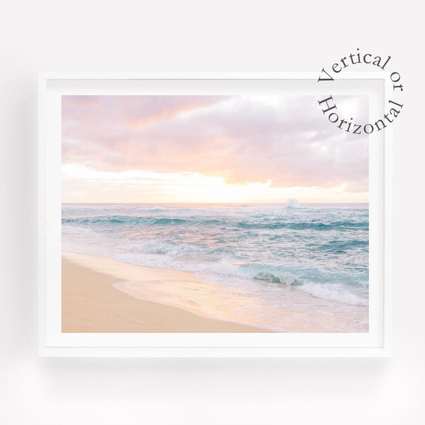 Sunset Print, Sunrise Photography, Hawaii Wall Art, Beach Picture, Ocean Print, Oahu North Shore, Hawaii Photography