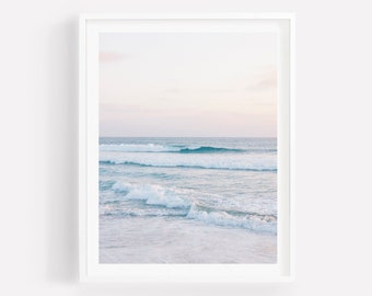 Coastal Wall Art, Beach Print, Pastel Sunset, Ocean Wall Art, Large Wall Art, Ocean Print, Beach Wall Art