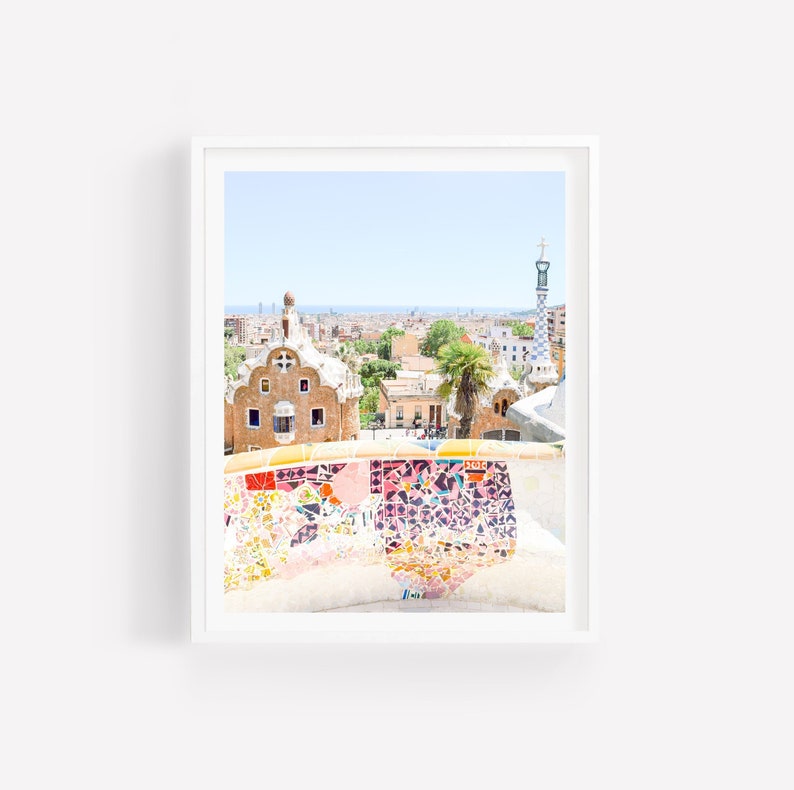 Park Guell, Barcelona Poster, Barcelona Print, Barcelona Photography, Barcelona Art, Barcelona Wall Art zdjęcie 1