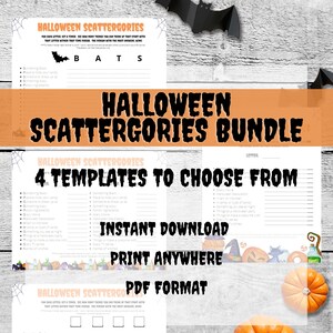 Halloween Scattergories Bundle , Scattergories Bundle, Halloween Scattergories, Halloween Printable, Halloween Games, Instant Download