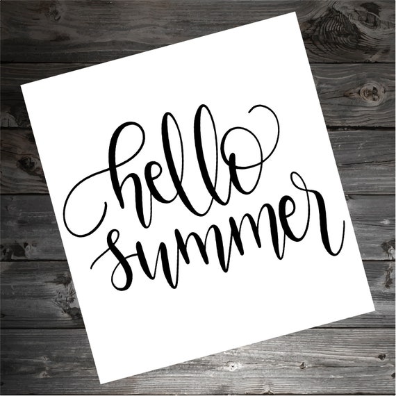 Hello Summer Vinyl Decal Tumbler Decal Car Decal Sign - Etsy