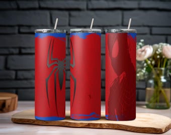 Spider Hero Tumbler: Red & Blue Comic Book Drinkware
