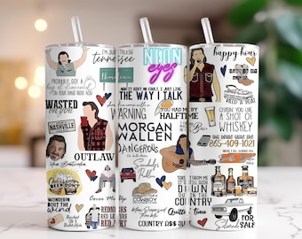 Vaso de 20 oz con la letra de Morgan Wallen: regalo para los amantes de la música country