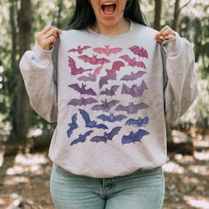 Vintage Bats Collage Sweatshirt Subtle Bi Shirt LBGTQ Dark Academia Gothic Clothing Discreet Pride Subtle Bisexual Tshirt Bi Subtle Pride