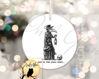 Plague Doctor Mask 2021 Christmas Ornament Plague Doctor Christmas Ornament Quarantine Christmas Ornament Goth Christmas Ornament Go