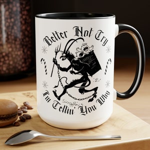 Krampus Christmas Coffee Mug Krampus Mug Scary Christmas Cup Spooky Christmas Mug Gothic Christmas Gift Goth Gifts Creepy Christmas Tea Cup image 1