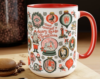Scary Christmas Coffee Mug Krampus Mug Scary Christmas Cup Spooky Christmas Mug Gothic Christmas Gift Goth Gifts Creepy Christmas Tea Cup
