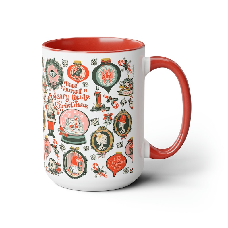 Scary Christmas Coffee Mug Krampus Mug Scary Christmas Cup Spooky Christmas Mug Gothic Christmas Gift Goth Gifts Creepy Christmas Tea Cup image 4