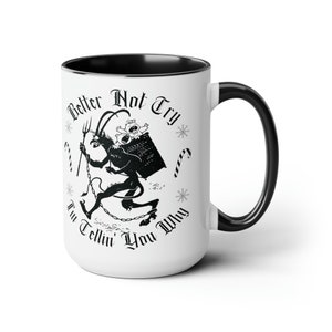 Krampus Christmas Coffee Mug Krampus Mug Scary Christmas Cup Spooky Christmas Mug Gothic Christmas Gift Goth Gifts Creepy Christmas Tea Cup image 4