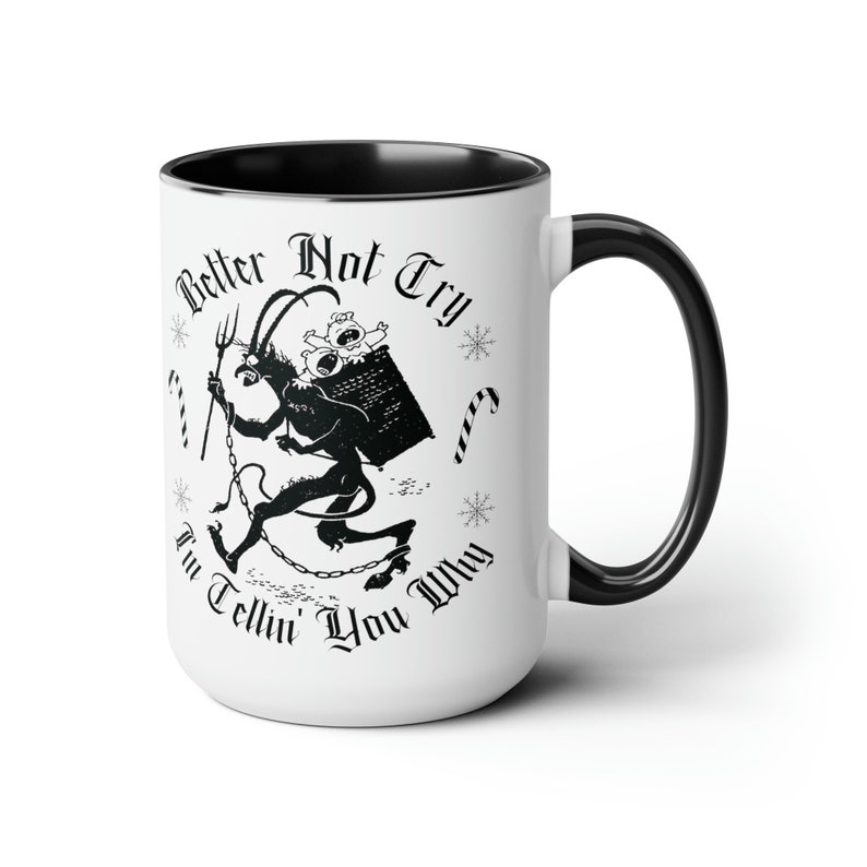 Krampus Christmas Coffee Mug Krampus Mug Scary Christmas Cup Spooky Christmas Mug Gothic Christmas Gift Goth Gifts Creepy Christmas Tea Cup image 4