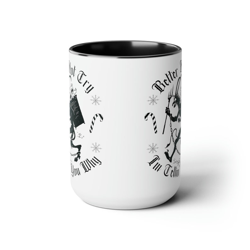Krampus Christmas Coffee Mug Krampus Mug Scary Christmas Cup Spooky Christmas Mug Gothic Christmas Gift Goth Gifts Creepy Christmas Tea Cup image 3