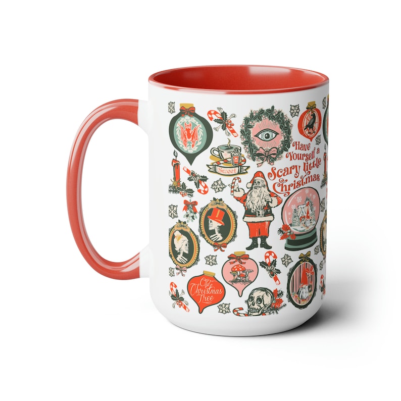 Scary Christmas Coffee Mug Krampus Mug Scary Christmas Cup Spooky Christmas Mug Gothic Christmas Gift Goth Gifts Creepy Christmas Tea Cup image 2
