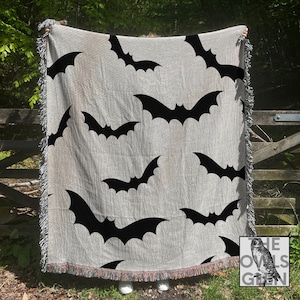 Bats Blanket Halloween Bat Blanket Woven Throw Tapestry Batty Decor Its Frickin Bats Bat Lovers Gift Halloween Blankets Gothic Throw Blanket