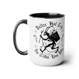 Krampus Christmas Coffee Mug Krampus Mug Scary Christmas Cup Spooky Christmas Mug Gothic Christmas Gift Goth Gifts Creepy Christmas Tea Cup image 2