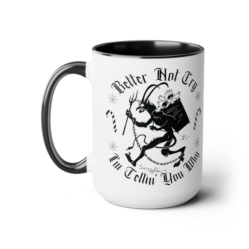 Krampus Christmas Coffee Mug Krampus Mug Scary Christmas Cup Spooky Christmas Mug Gothic Christmas Gift Goth Gifts Creepy Christmas Tea Cup image 2
