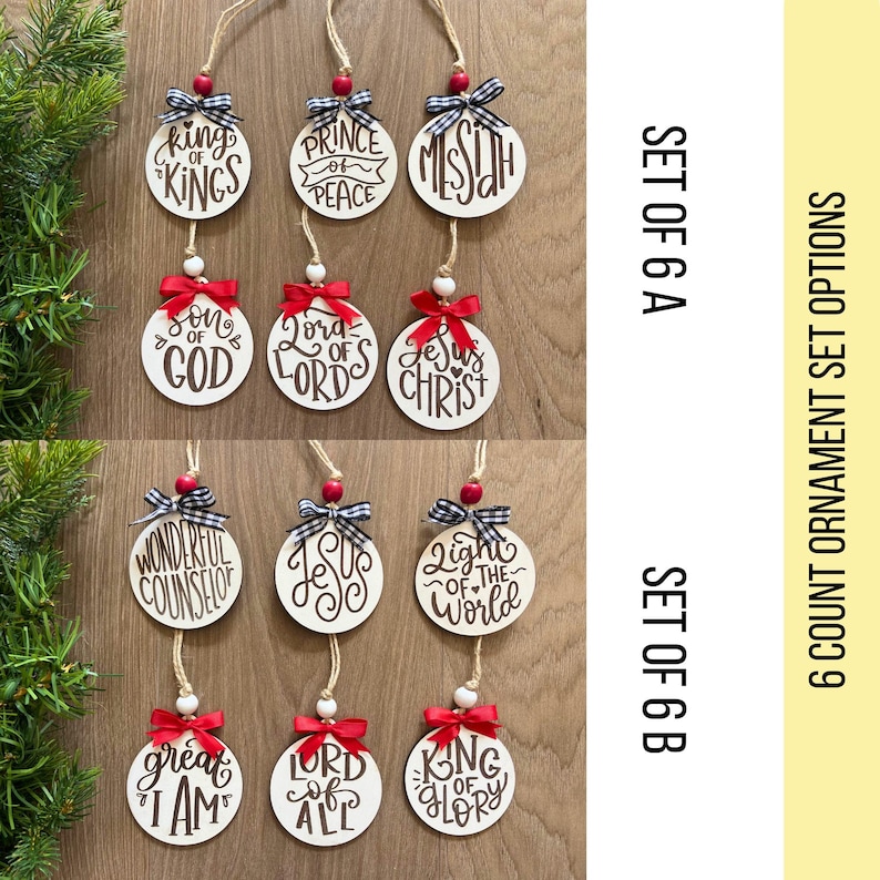 our two set options for the ornaments.